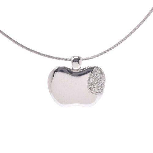 Authentic CHARRIOL Apple pave diamond Accessories: This item qualifies for FREE DOMESTIC SHIPPING to customers in the USA Brand: CHARRIOL Style: Accessories Department: Ladies Material: K18WG Type: Necklace Color: Silver The BIDHAUS Guarantee: Photos