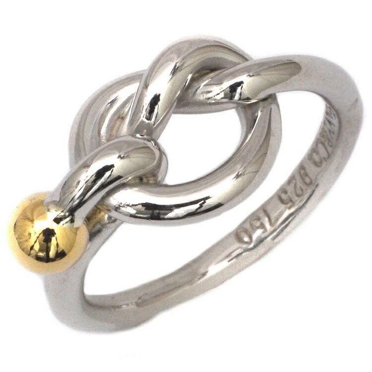 Authentic Tiffany Ring Love Knot Silver Yellow Gold No.: This item qualifies for FREE DOMESTIC SHIPPING to customers in the USA Brand: Tiffany Gender: Women Accessories: Box, Dust bag Condition: Used (very good) Weight: 2.7g / 0.09oz. Color: Silver, Yellow 