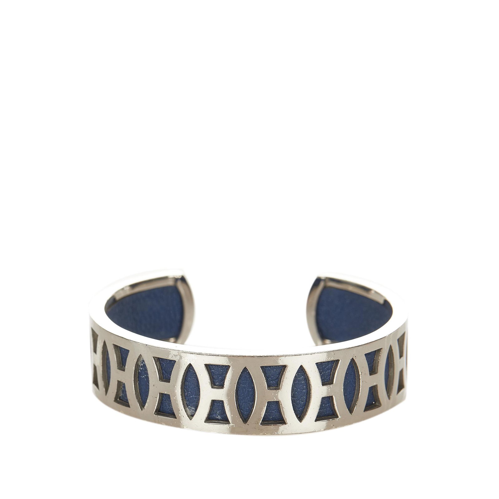 Authentic Hermes Leather Bangle: This item qualifies for FREE DOMESTIC SHIPPING to customers in the USA This bracelet features a leather and metal body. Brand: Hermes Model: Leather Bangle Origin: France Category: Costume Color: Silv