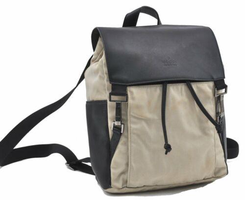 Authentic GUCCI Backpack Nylon Leather 0030233 Ivory: This item qualifies for FREE DOMESTIC SHIPPING to customers in the USA Brand: GUCCI Country/Region of Manufacture: Italy Bag Length: 8.9inches (22.5cm) Bag Height: 11.2inches (28.5cm) Bag Depth: 4.1in