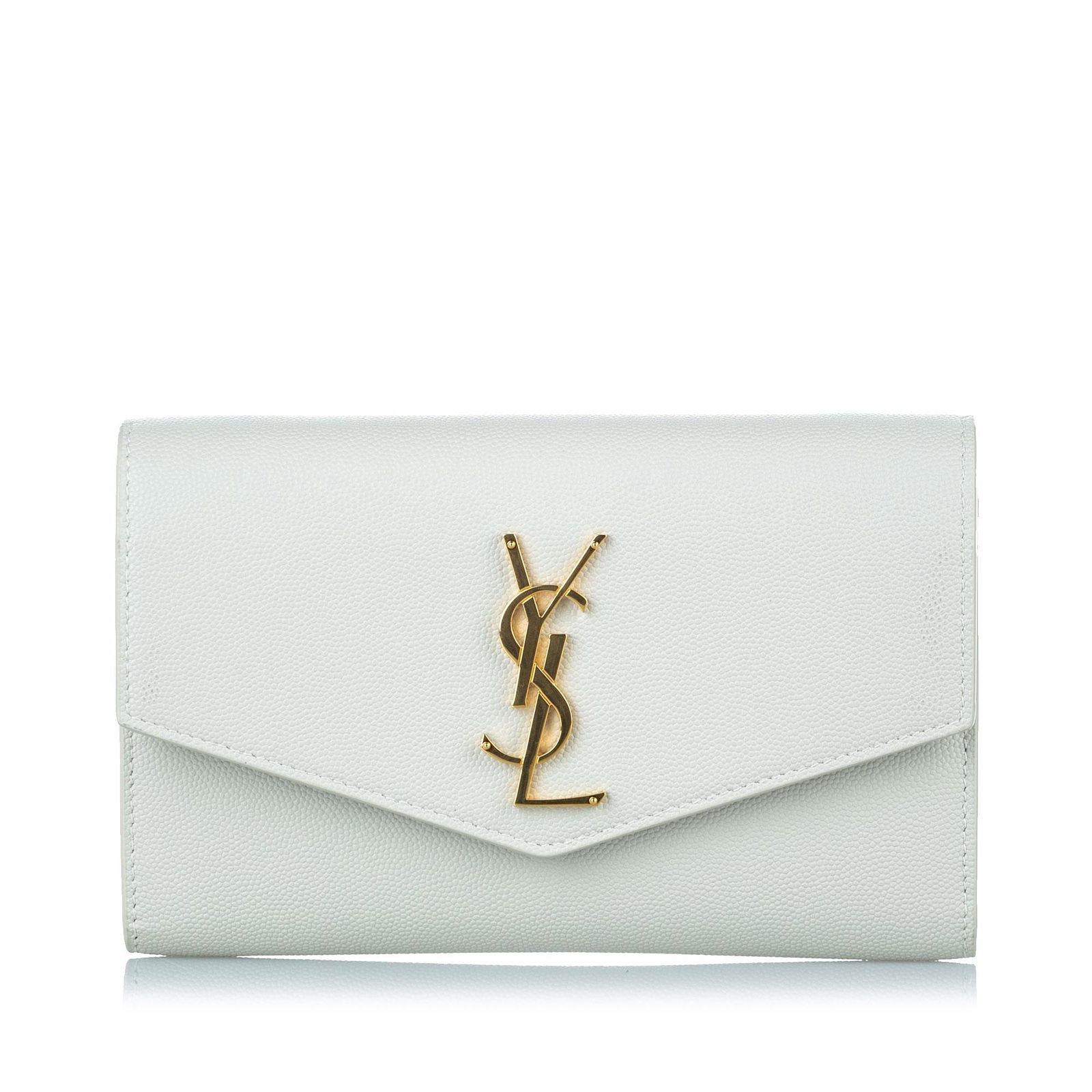 YSL Uptown Wallet on Chain: YSL Uptown Wallet on Chain This wallet on chain features a leather body an optional chain strap and a front flap with snap button closure. Brand: YSL Model: Uptown Wallet on Chain Origin: ITALY Catego