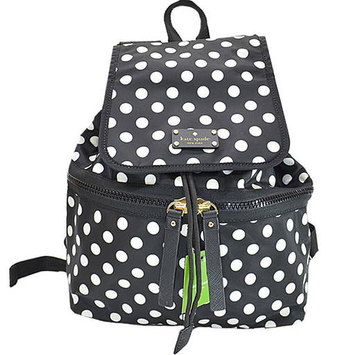 Kate Spade Bag Black White Nylon Leather Rucksack