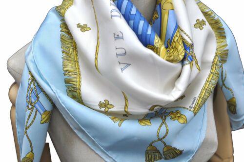 HERMES Carre 90 Scarf "VUE DU CAROSSE DE LA GALERE LA: HERMES Carre 90 Scarf "VUE DU CAROSSE DE LA GALERE LA REALE" Silk Blue Brand: HERMES Material: Silk Country/Region of Manufacture: France Color: Blue Style: Scarf Size(cm): W90 x H90cm(Approx) Type: S