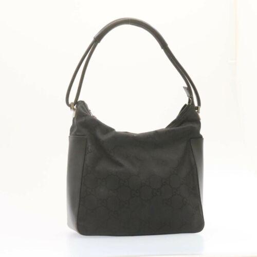 GUCCI GG Canvas Shoulder Bag Black: GUCCI GG Canvas Shoulder Bag Black Brand: GUCCI Color: Black Material: Canvas Style: Shoulder Bag Size: W26 x H24 x D10cm / Shoulder Drop 22cm(Approx) Country/Region of Manufacture: Italy Type: unknow