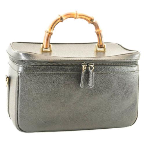 GUCCI Leather Bamboo 2way Hand Bag Black: GUCCI Leather Bamboo 2way Hand Bag Black Size: W29 x H17 x D14.5cm(Approx) Department: Women Style: Hand Bag Material: Leather Color: Black Brand: GUCCI The BIDHAUS Guarantee: Photos descriptions and