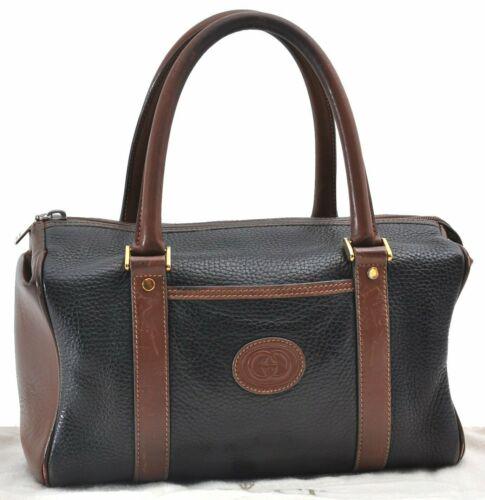 GUCCI Boston Hand Bag Leather Black Brown: GUCCI Boston Hand Bag Leather Black Brown Brand: GUCCI Style: Hand Bag Country/Region of Manufacture: Italy Type: Hand Bag Department: Women Bag Length: 10inches (25.5cm) Material: Leather Bag Height: