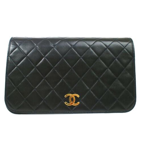 CHANEL Full Flap Quilted Chain Shoulder Bag 5128234: CHANEL Full Flap Quilted Chain Shoulder Bag 5128234 Purse Black Lambskin Size: Medium Accents: Lock Quilted Model: Single Chain Shoulder Country/Region of Manufacture: France Department: Women Style: