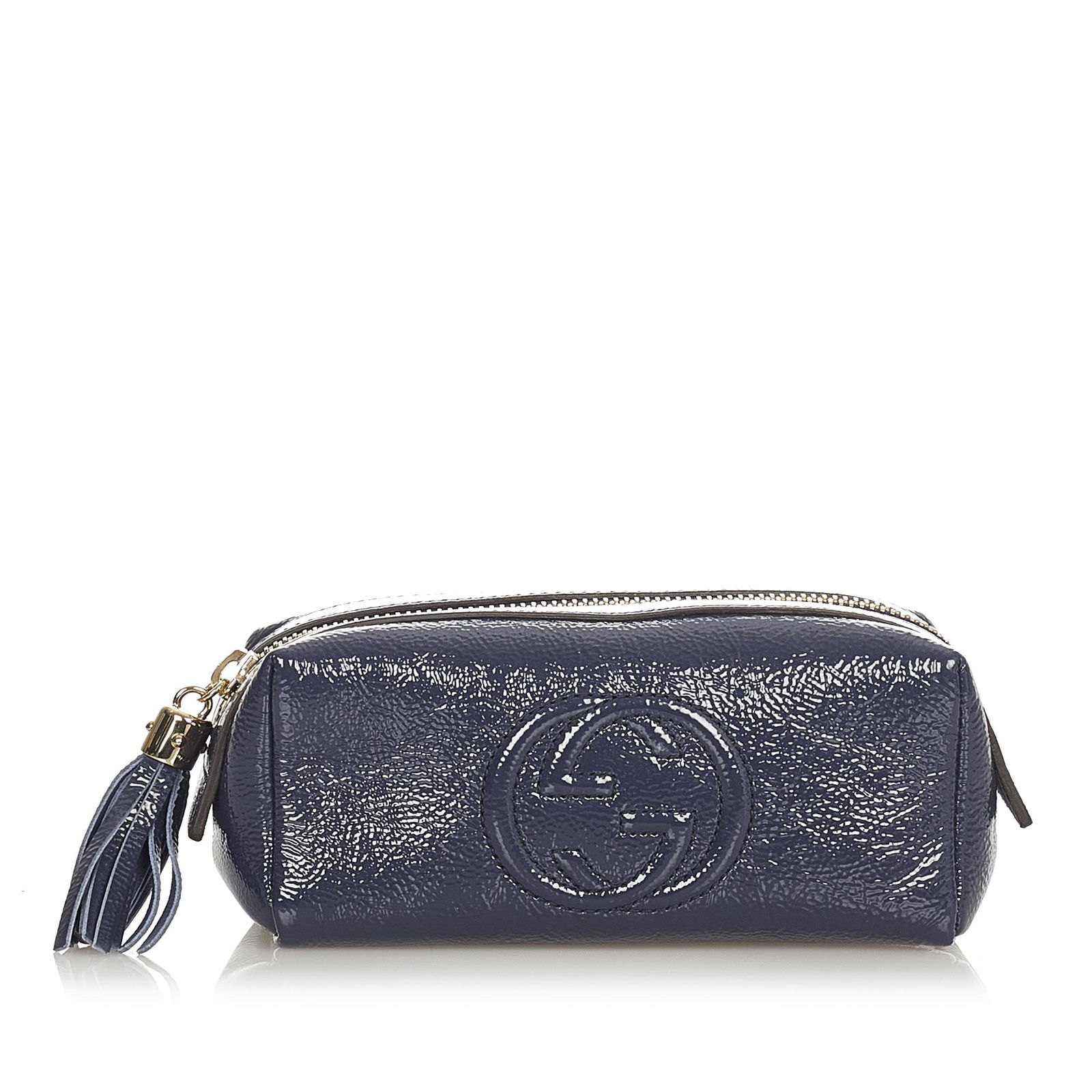 Gucci Soho Leather Pouch: Gucci Soho Leather Pouch The Soho pouch features a leather body a top zip closure with tassel detail and an interior slip pocket. Brand: Gucci Model: Soho Leather Pouch Origin: Italy Category: SLG Col