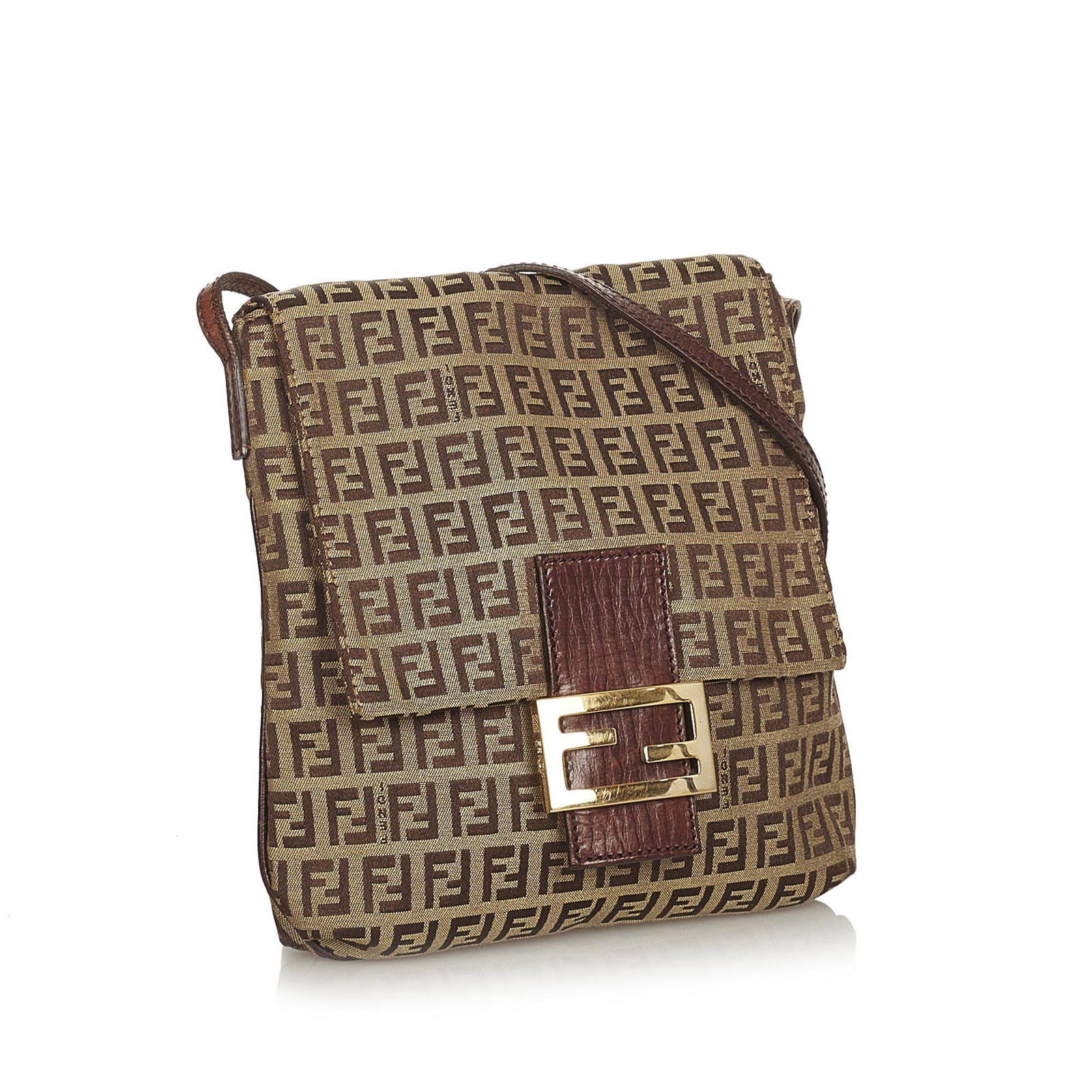 Fendi Zucchino Canvas Crossbody Bag: Fendi Zucchino Canvas Crossbody Bag This crossbody bag features a canvas body an adjustable flat leather strap a front flap with a magnetic snap closure and an interior zip pocket. Brand: Fendi Model: