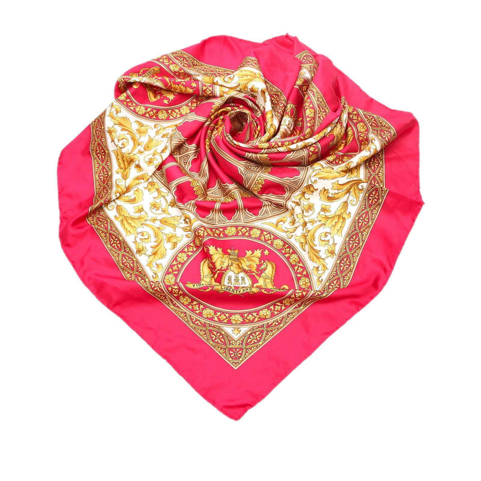 Hermes Printed Silk Scarf: Hermes Printed Silk Scarf This scarf features a print on 100% silk. Brand: Hermes Model: Printed Silk Scarf Origin: FRANCE Category: Accessories Color: Red Style: Others Material: Fabric Condition: B+