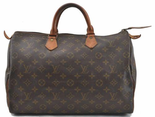 Louis Vuitton Monogram Speedy 35 Hand Bag Old Model LV: Louis Vuitton Monogram Speedy 35 Hand Bag Old Model LV Brand: Louis Vuitton Exterior Material: Monogram Canvas Style: Hand Bag Department: Women Exterior Color: Brown Bag Height: 9inches(23cm) Bag Dep