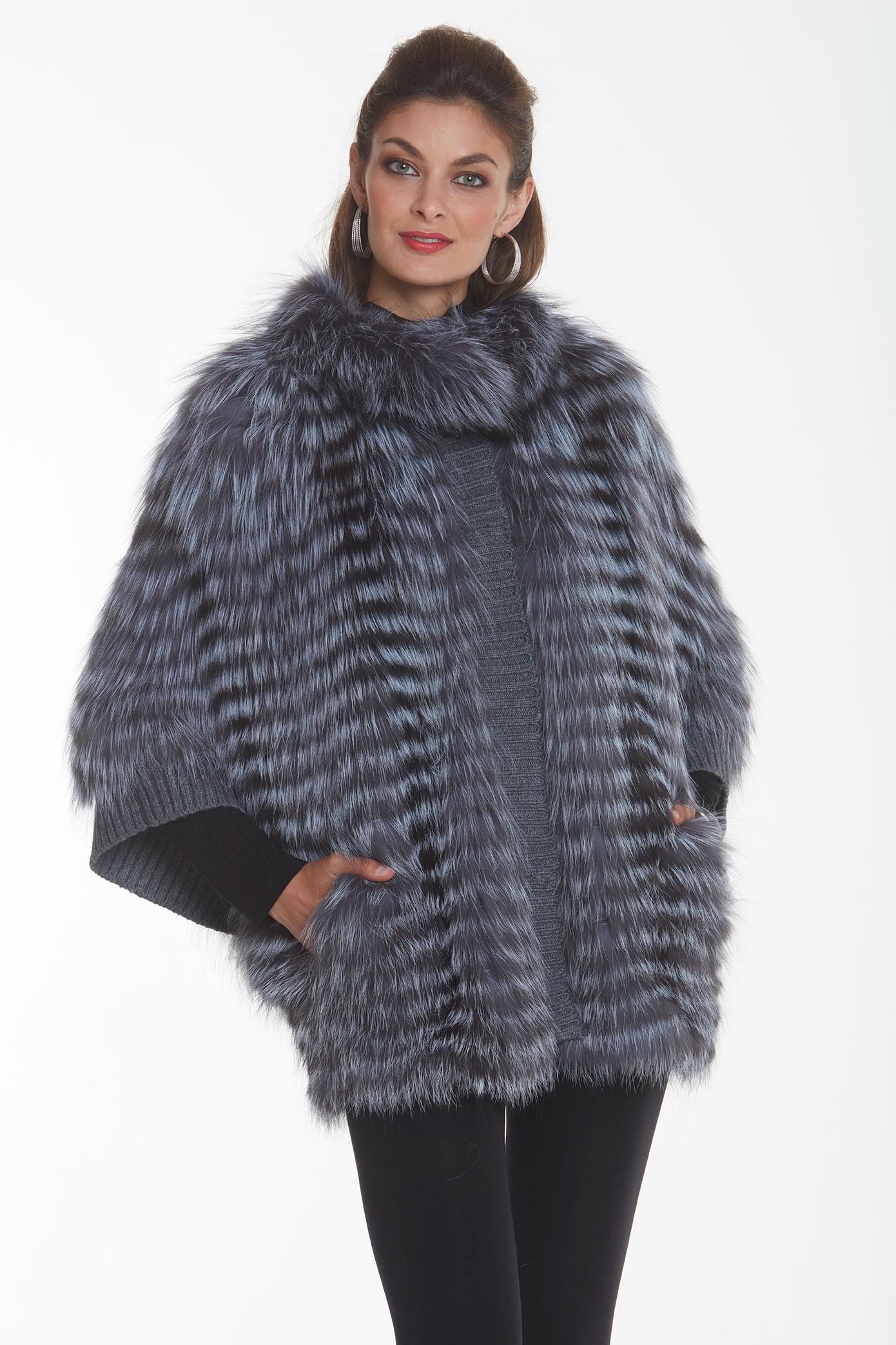 Silver Fox - Fox Fur Sweater Plus Size: Silver Fox - Fox Fur Sweater Plus Size Comments: Shine in your silver fox fur sweater that is sporty yet elegant easy to wear and comfortable giving you the confidence that you look smashing every day