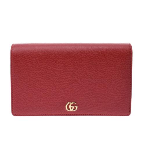 GUCCI GG Marmont Chain Wallet Red 497985 Bag: GUCCI GG Marmont Chain Wallet Red 497985 Bag Brand: GUCCI Style: Bag Material: leather Color: Red Size: See Description Bag Height: 12cm Bag Depth: 4cm Bag Length: 20cm Department: Ladies Type: Should