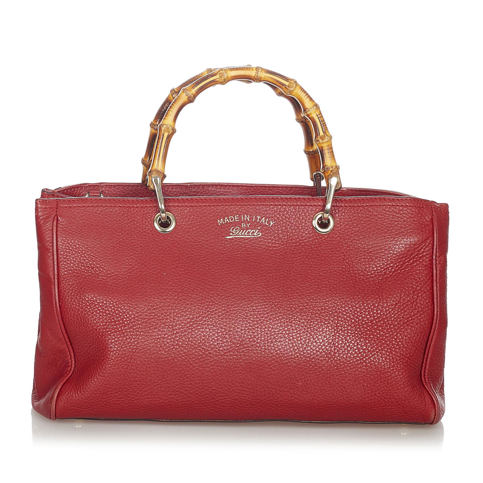 Gucci Bamboo Shopper Leather Satchel: Gucci Bamboo Shopper Leather Satchel The Bamboo Shopper satchel features a leather body bamboo top handles a detachable flat leather strap an open top with a magnetic closure an interior zip compartme