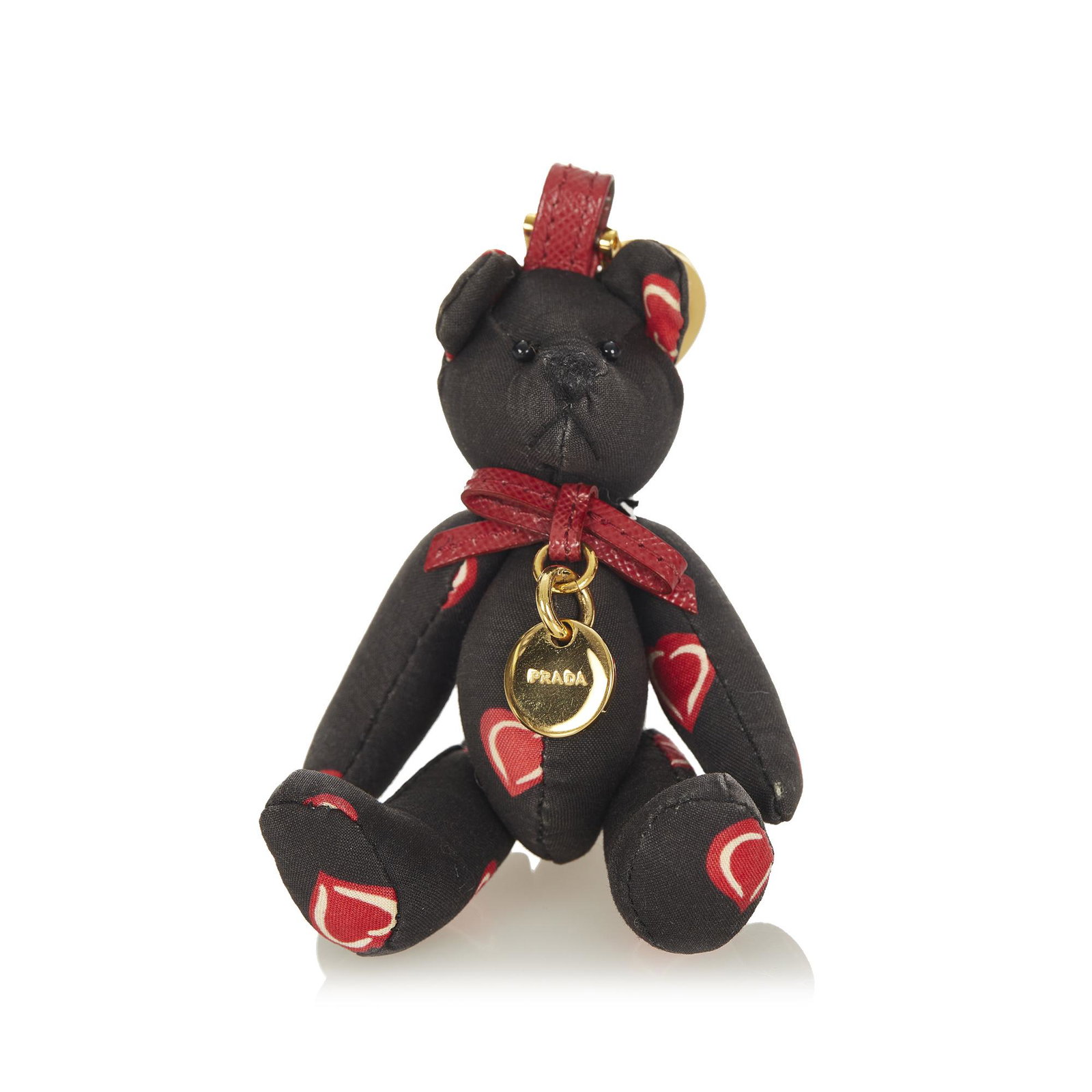 Prada Bear Charm Key Chain: Prada Bear Charm Key Chain The Bear Charm key chain features a faux fur body. Brand: Prada Model: Bear Charm Key Chain Origin: ITALY Category: Accessories Color: Black Style: Others Material: Fabric C
