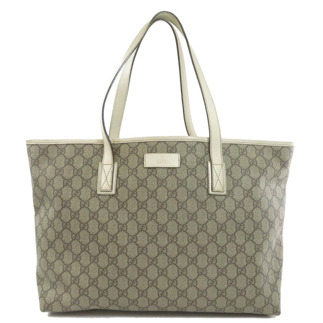 Gucci 211137 GG Tote Bag PVC Ladies: Gucci 211137 GG Tote Bag PVC LadiesBrand: Gucci Model: 211137 GG Type: Tote bag Gender: Women Accessories: None, Guarantee card Condition: Used (good) Color: Beige, White Material: PVC Size (HxWxD): 2