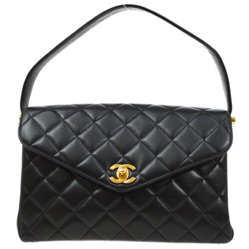 CHANEL Classic Flap Quilted Hand Bag Purse Black: CHANEL Classic Flap Quilted Hand Bag Purse Black 4779335 Lambskin France Size: Medium Country/Region of Manufacture: France Department: Women Style: Hand Bag Bag Height: 7.1 Material: Lambskin Leather