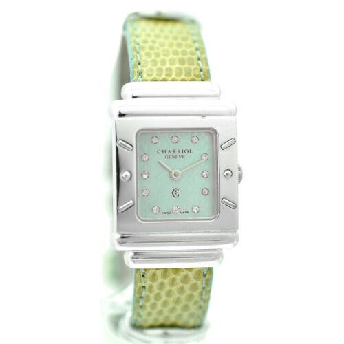 Charriol Quartz Light Blue Dial Square Leather Belt SS: Charriol Quartz Light Blue Dial Square Leather Belt SS Ladies Watch Brand: Charriol Department: Ladies Type: Wristwatch The BIDHAUS Guarantee: All items in this auction are guaranteed authentic and co