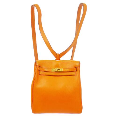 HERMES KELLY ADO PM Backpack Hand Bag OZ Purse Veau: HERMES KELLY ADO PM Backpack Hand Bag OZ Purse Veau Gulliver Orange Size: Small Model: HERMES KELLY ADO PM Country/Region of Manufacture: France Department: Women Style: Backpack Bag Height: 7.5 Produ