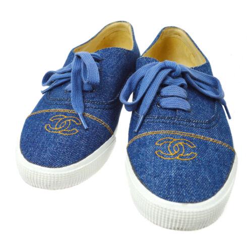 CHANEL CC Logos Shoes Sneakers Indigo Denim Canvas #37: CHANEL CC Logos Shoes Sneakers Indigo Denim Canvas #37 Accents: Logo Country/Region of Manufacture: Italy Department: Women Style: Sneaker Season: Fall Spring Summer Winter Outsole Material: Rubber UK