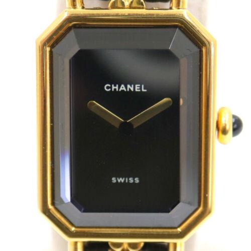 CHANEL Premiere M Watch GP x QZ Black Dial H000 Ladies: CHANEL Premiere M Watch GP x QZ Black Dial H000 Ladies Watch Brand: CHANEL Department: Ladies Type: Watch The BIDHAUS Guarantee: All items in this auction are guaranteed authentic and come with a 100%