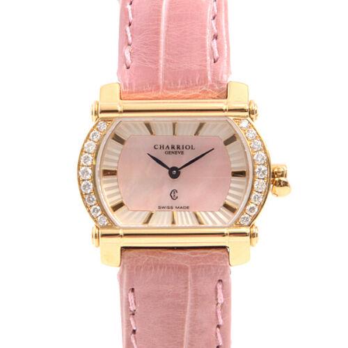 CHARRIOL Actor Mini Case Diamond Ladies 750YG Yellow: CHARRIOL Actor Mini Case Diamond Ladies 750YG Yellow Gold Pink Shell Brand: CHARRIOL Department: women Type: Wristwatch The BIDHAUS Guarantee: All items in this auction are guaranteed authentic and co