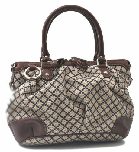 GUCCI Diamante Hand Bag GG Canvas Leather Beige Navy: GUCCI Diamante Hand Bag GG Canvas Leather Beige Navy Brown Brand: GUCCI Exterior Material: Canvas Style: Hand Bag Department: Women Exterior Color: Beige Bag Height: 8.7inches (22cm) Bag Depth: 5.1inc
