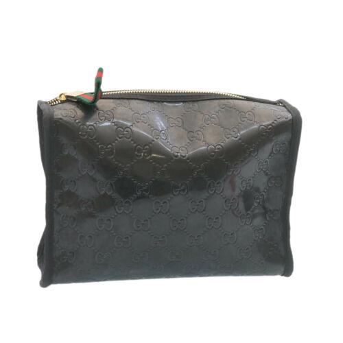 GUCCI GG Canvas Web Sherry Line Clutch Bag Black Red: GUCCI GG Canvas Web Sherry Line Clutch Bag Black Red Green Brand: GUCCI Style: Clutch Bag Exterior Material: Enamel Exterior Color: Black\n / Red\n / Green Size: See Description Bag Height: 6.3inch(Ap