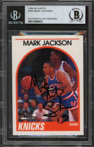 Knicks Mark Jackson Signed 1989 Hoops #300 Card BAS: Knicks Mark Jackson Signed 1989 Hoops #300 Card BAS Graded: No Sport: Basketball-NBA Team: New York Knicks League: NBA Certification Number: 12846915 PRODUCT_COA: Beckett PRODUCT_SIGNED_BY_NAME: Mark