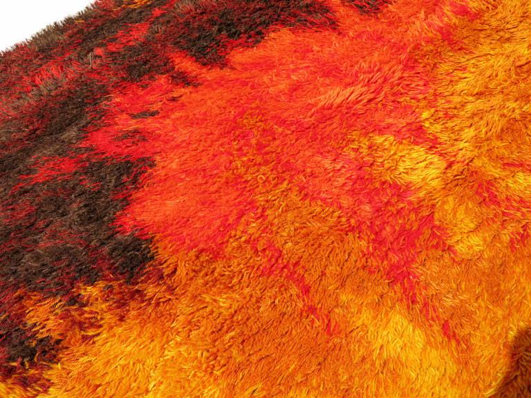 Scandinavian Fire Pattern Shag Rug by Ege Rya circa: Scandinavian Fire Pattern Shag Rug by Ege Rya circa 1970 Creator: Ege Rya (Manufacturer) Dimensions: Width: 55 in. (139.7 cm) Dimensions: Length: 77 in. (195.58 cm) Style: Modern (Of the Period) Place