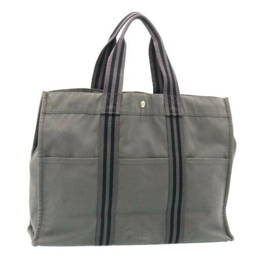 HERMES Fourre Tout GM Tote Bag Canvas Gray: HERMES Fourre Tout GM Tote Bag Canvas Gray Brand: HERMES Style: Tote Bag Exterior Material: Cotton Exterior Color: Gray Size: See Description Bag Height: 13.8inch(Approx) / 35cm(Approx) Bag Depth: 5.5