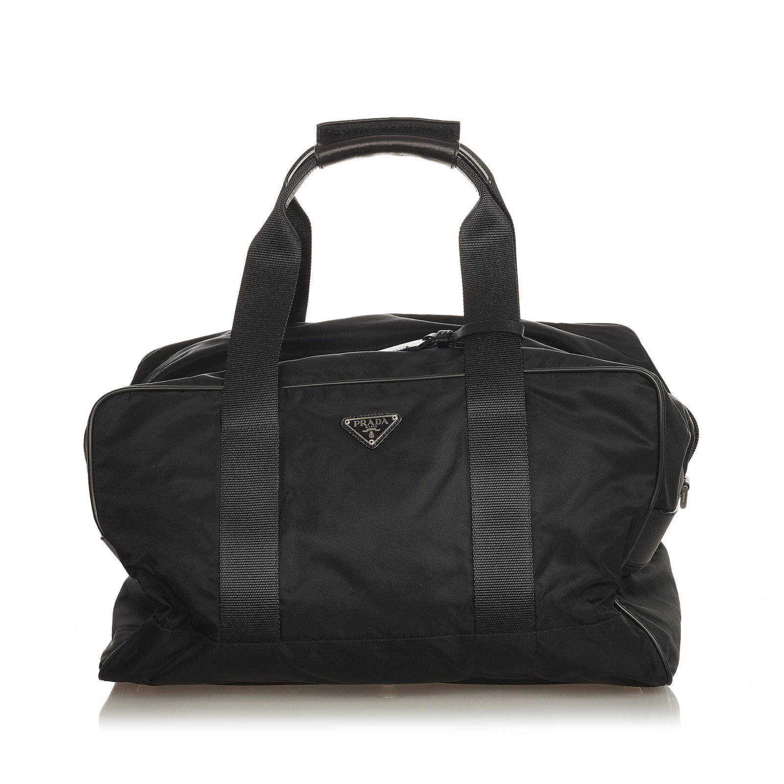 Prada Tessuto Boston Bag: Prada Tessuto Boston Bag This boston bag features a nylon body flat handles a top zip closure and an interior zip pocket. Brand: Prada Model: Tessuto Boston Bag Origin: ITALY Category: Bags Color: Bla