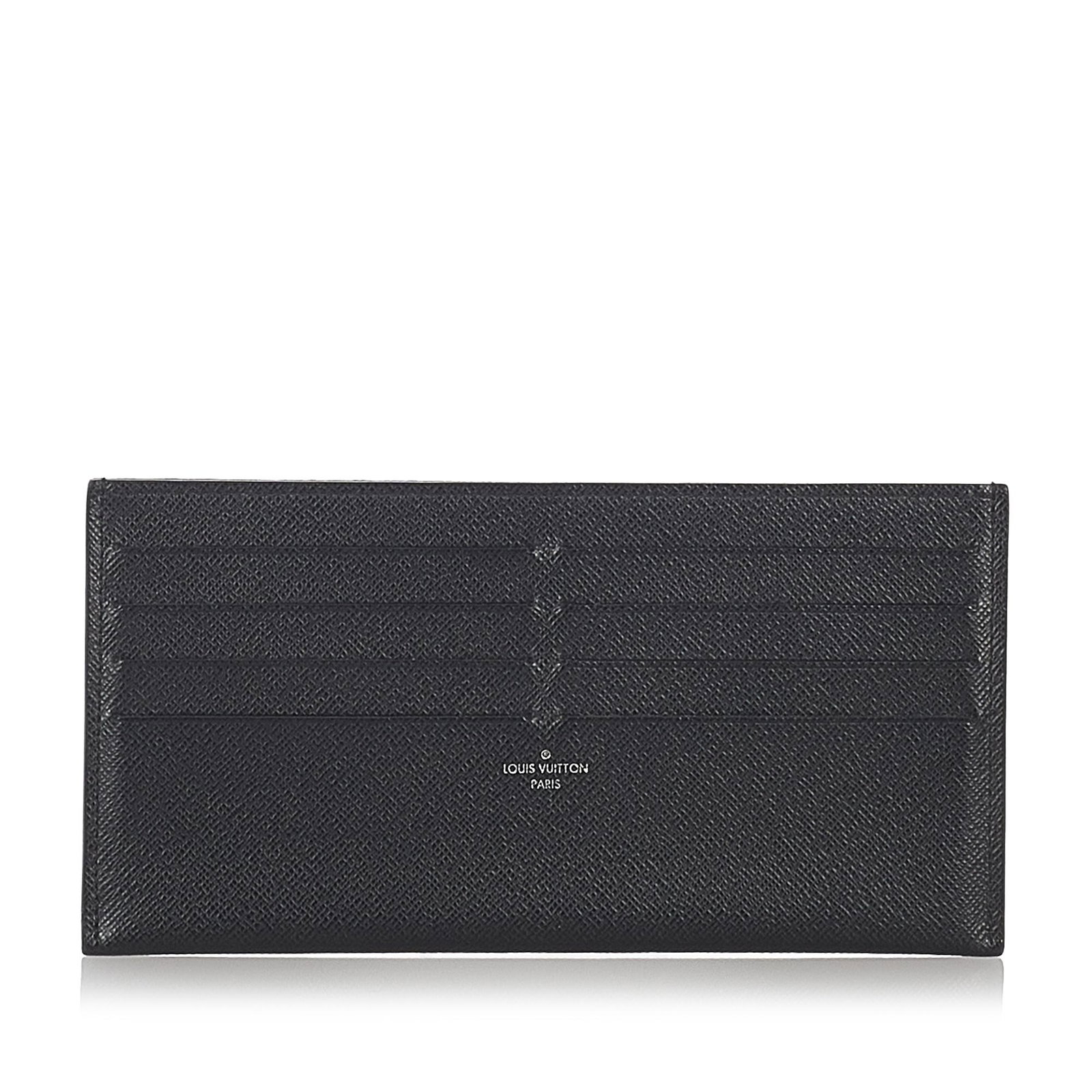 Louis Vuitton Taiga Card Case: Louis Vuitton Taiga Card Case This card holder features a leather body and exterior slip compartments. Brand: Louis Vuitton Model: Taiga Card Case Origin: France Category: SLG Color: Black Style: Taig