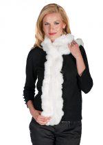White Knitted Ruffled Fur Scarf Muffler: Deliciously soft this white fur scarf is ultra feminine and lends a gentle touch to the dreariest winter day Size: Our sizing specialist will contact you after you purchase this item to go over your m