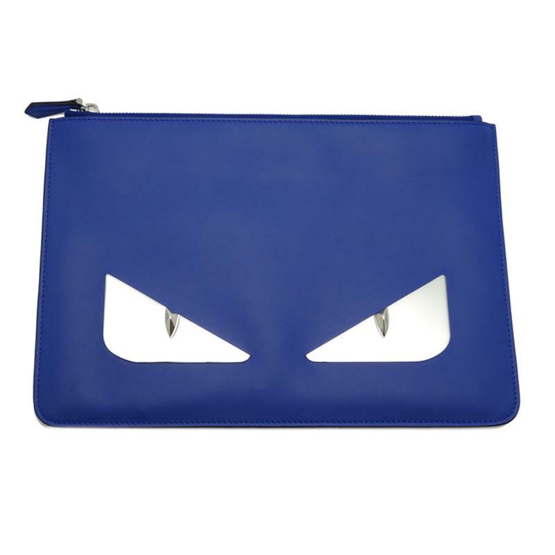 Fendi Monster Slim Clutch Women's Men's Bag: Fendi Monster Slim Clutch Women's Men's Bag 7N0078-SQP-F0U9B Calf NEONBLUE Brand: Fendi Type: Clutch bag Color: Blue Gender: Men,Women Material: Metal, Leather Size (HxWxD): 20cm x 30cm / 7.87'' x 11.