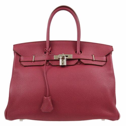 HERMES BIRKIN 35 Hand Bag 22JN Purse Rubis Taurillon: HERMES BIRKIN 35 Hand Bag 22JN Purse Rubis Taurillon Clemence Vintage Size: Medium Accents: Logo Model: Hermes Birkin 35 Country/Region of Manufacture: France Department: Women Style: Hand bag Handle