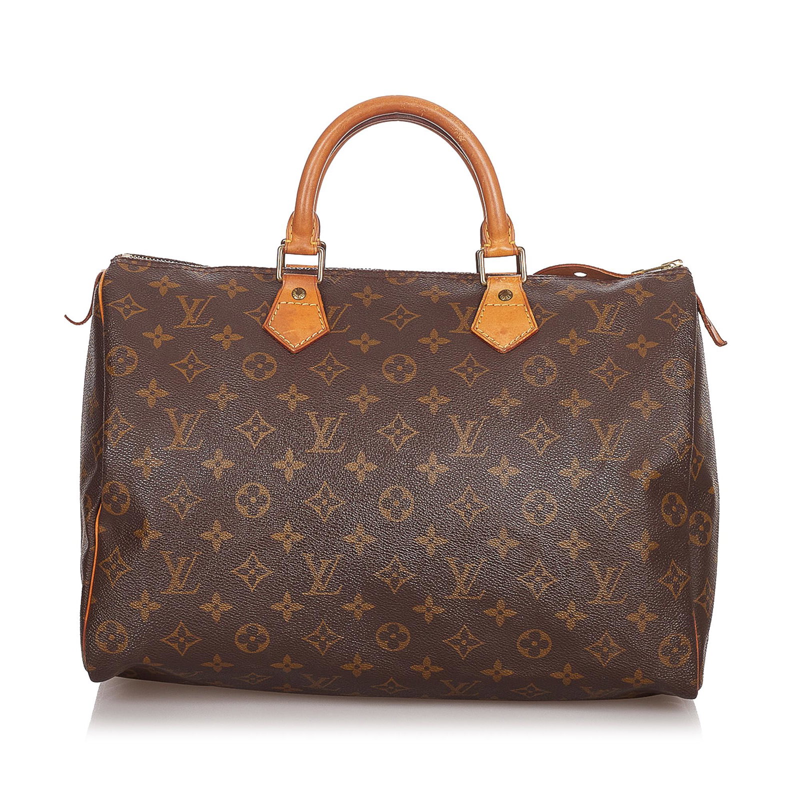 Louis Vuitton Monogram Speedy 35: Louis Vuitton Monogram Speedy 35 The Speedy 35 features the Monogram canvas vachetta handles and trim a top zip closure and an interior slip pocket. Brand: Louis Vuitton Model: Monogram Speedy 35 Orig