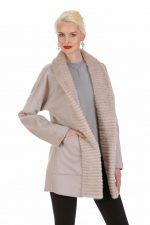 Guy Laroche Cashmere and Mink Jacket - Morning Beige: Modern and timeless. Cashmere and mink. Two vital elements that create this sublimely lovely cashmere jacket by the world class design house Guy Laroche. What a wonderful change from dark winter color