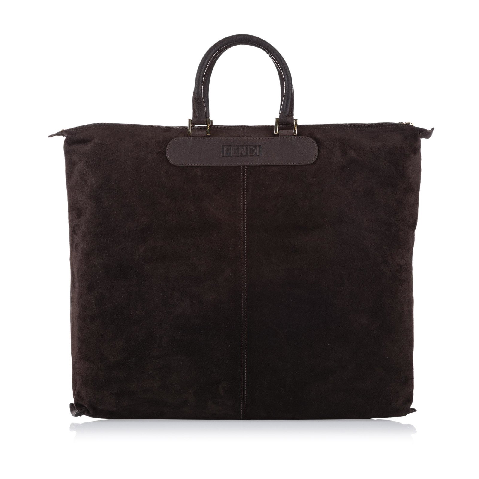 Fendi Suede Tote Bag: Fendi Suede Tote Bag This tote features a suede body rolled leather handles and an open top. Brand: Fendi Model: Suede Tote Bag Origin: ITALY Category: Bags Color: Brown Style: Others Material: Leathe