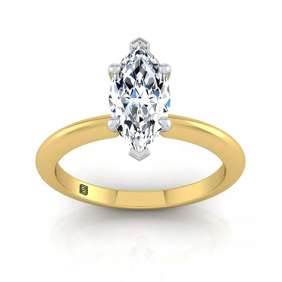 Marquise Diamond Solitaire Engagement Ring With Ultra: 14k Yellow Gold Engagement Ring With Knife Edge Shank And 6 Prong Setting Style: Engage - SEMI Primary Stone: nan Gender: Ladies Metal:14K Yellow Gold Country of Origin: USA Dimensions (LxWxH in mm): 
