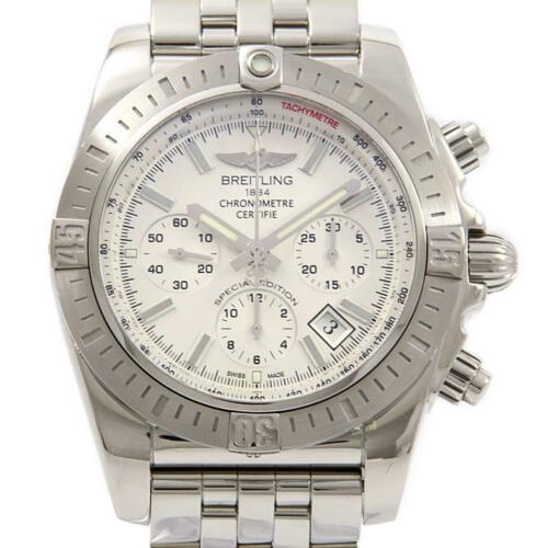 BREITLING AB0115 A011G29PA Chronomat JSP Automatic: BREITLING AB0115 A011G29PA Chronomat JSP Automatic Brand: BREITLING Color: Silver - - Department: Mens Size: Case diameter 44mm Max Arm size: 18.5cm Accessories: With genuine box AdditionalInfo: Autom