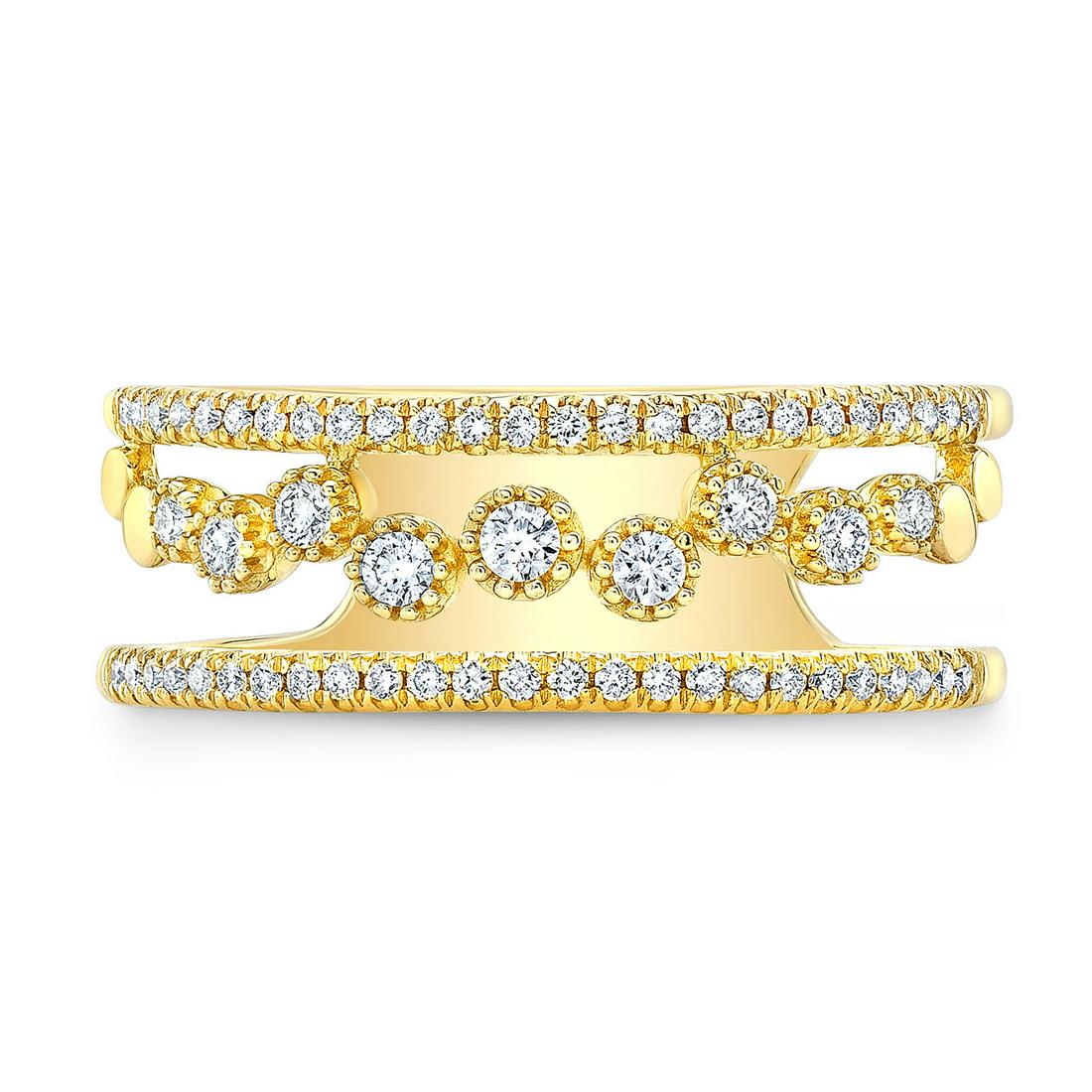 Floating Diamonds Column Ring In 14k Yellow Gold - Size: 14ky Ring 59rb=0.25ctw Size 8.25 Style: Fashion Primary Stone: Diamond Gender: Ladies Metal:14K Yellow Gold Country of Origin: China Dimensions (LxWxH in mm): 7.15x20.30x4.00 The BIDHAUS Guarantee: Al