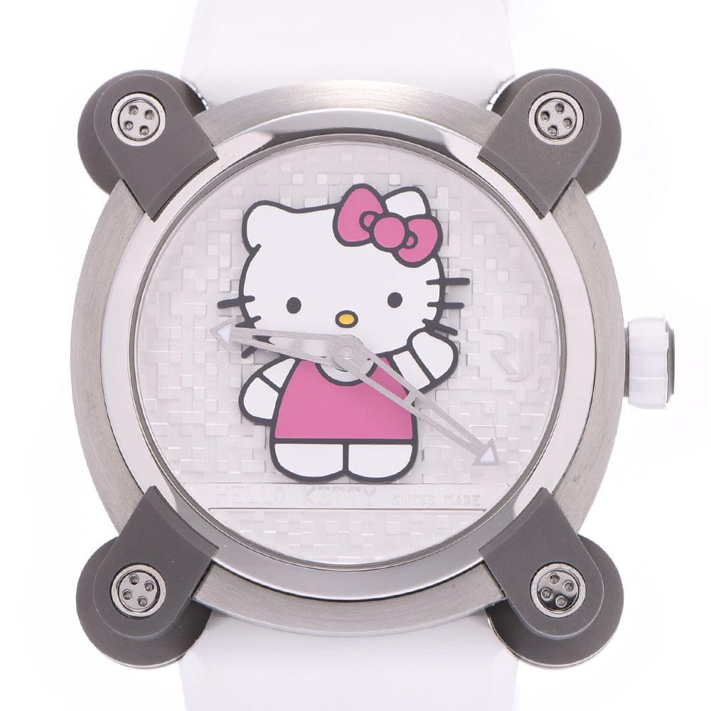 ROMAIN JEROME Hello Kitty Limited Edition 76: ROMAIN JEROME Hello Kitty Limited Edition 76 RJ.M.AU.IN.023.01 Boys SS / Rubber Watch Automatic Silver DialBrand: Romain Jerome Gender: Boys,Men Condition: Used (like new) Accessories: Guarantee card,