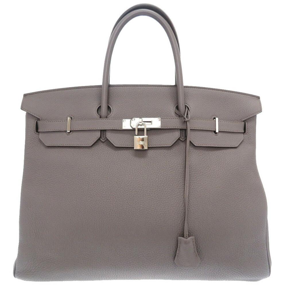 Hermes Birkin 40 Togo Ethane X Engraved (Made in 2016): Hermes Birkin 40 Togo Ethane X Engraved (Made in 2016) Handbag Bag 0048 Men'sBrand: Hermes Line: Birkin Type: Handbag Material: Togo leather Color: Etain Size (HxWxD): 30cm x 40cm x 20cm / 11.81'' x 1