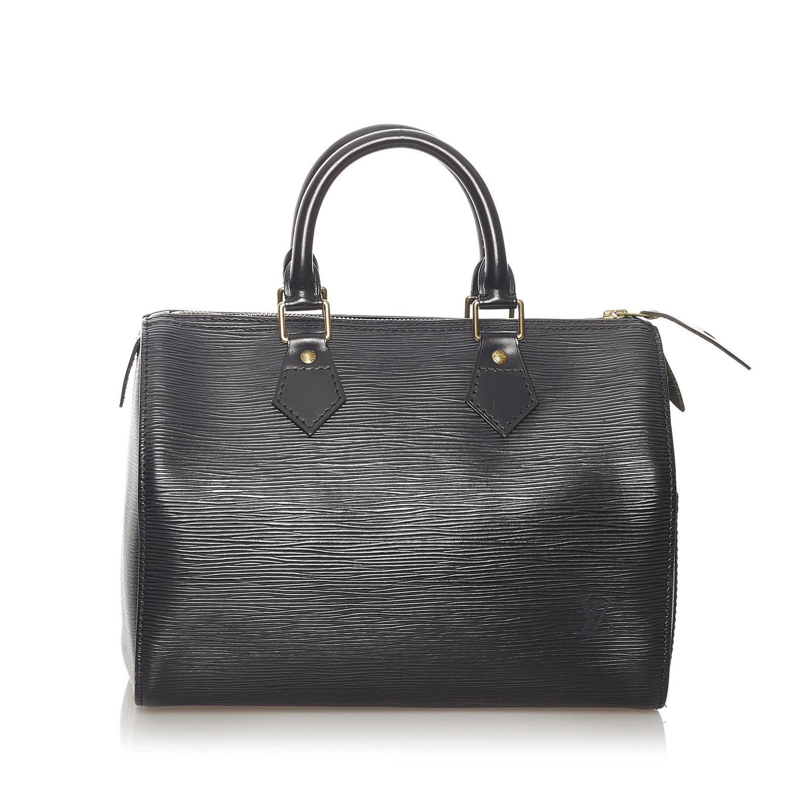 Louis Vuitton Epi Speedy 25: Louis Vuitton Epi Speedy 25 The Speedy 25 features an epi leather body an exterior side slip pocket rolled handles a top zip closure and an interior slip pocket. Brand: Louis Vuitton Model: Epi Speedy