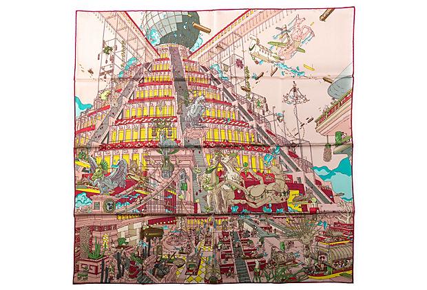 Hermes BN Collectible Ugo Gattoni Scarf: Hermes BN Collectible Ugo Gattoni Scarf Condition: New Era: Contemporary; 2000s Dimensions: 35" L x 35" W Materials: silk Color: multicolor pink Hermes rare and collectible silk "Ugo Gattoni" intricat