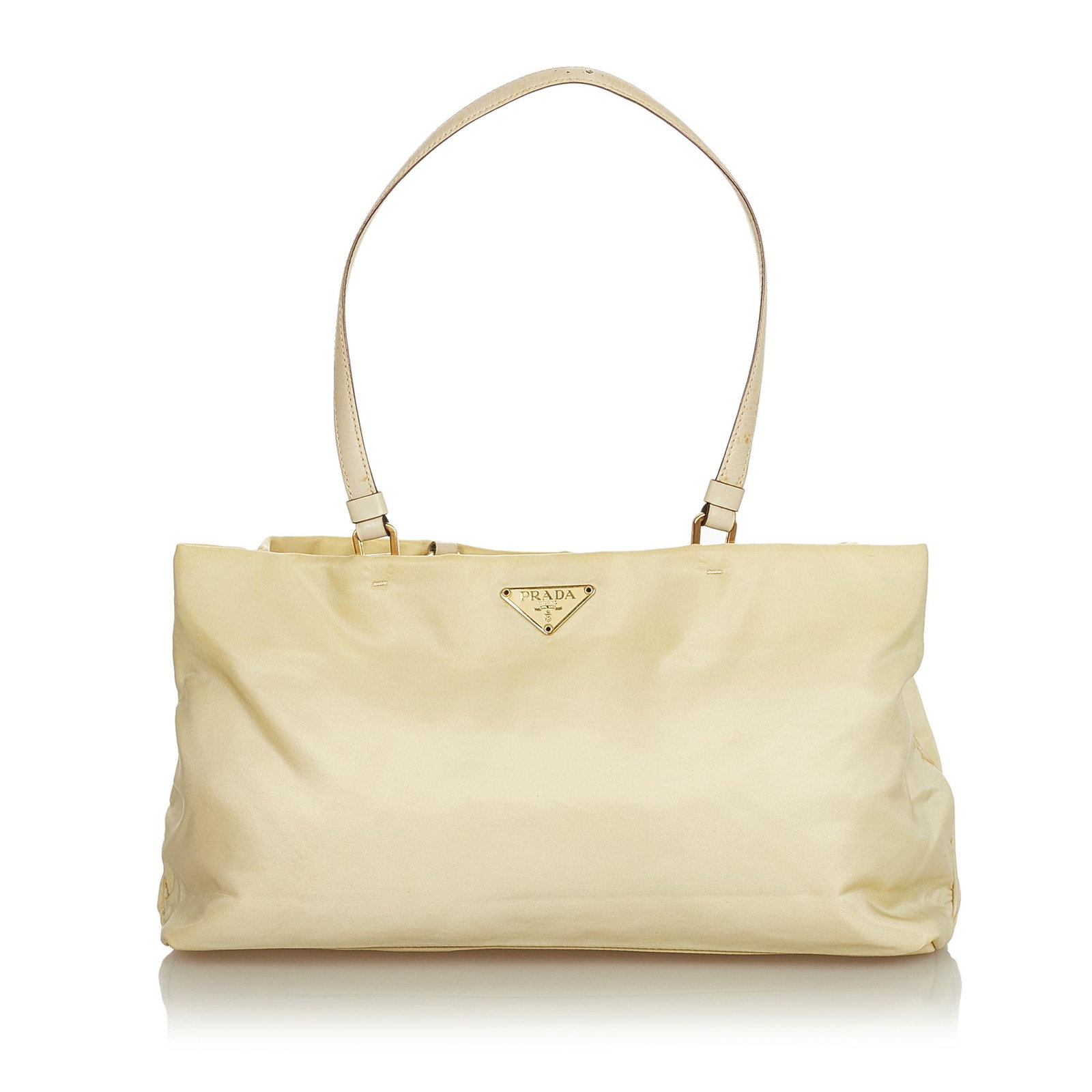 Prada Tessuto Shoulder Bag: Prada Tessuto Shoulder Bag This shoulder bag features a nylon body flat leather handles a top zip closure and an interior zip pocket. Brand: Prada Model: Tessuto Shoulder Bag Origin: Italy Category: B