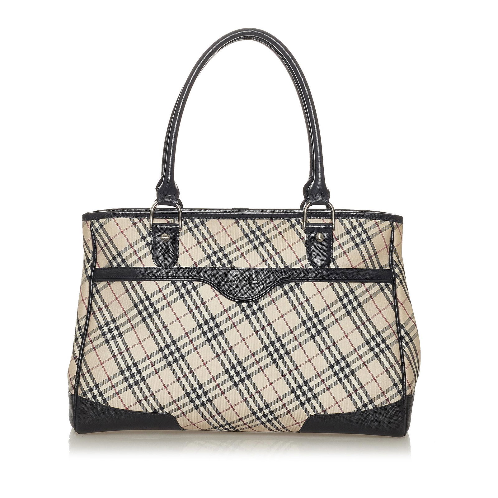 Burberry Nova Check Canvas Tote Bag: Burberry Nova Check Canvas Tote Bag This tote bag features a canvas body with leather trim rolled leather handles a top zip closure and interior zip and slip pockets. Brand: Burberry Model: Nova Check