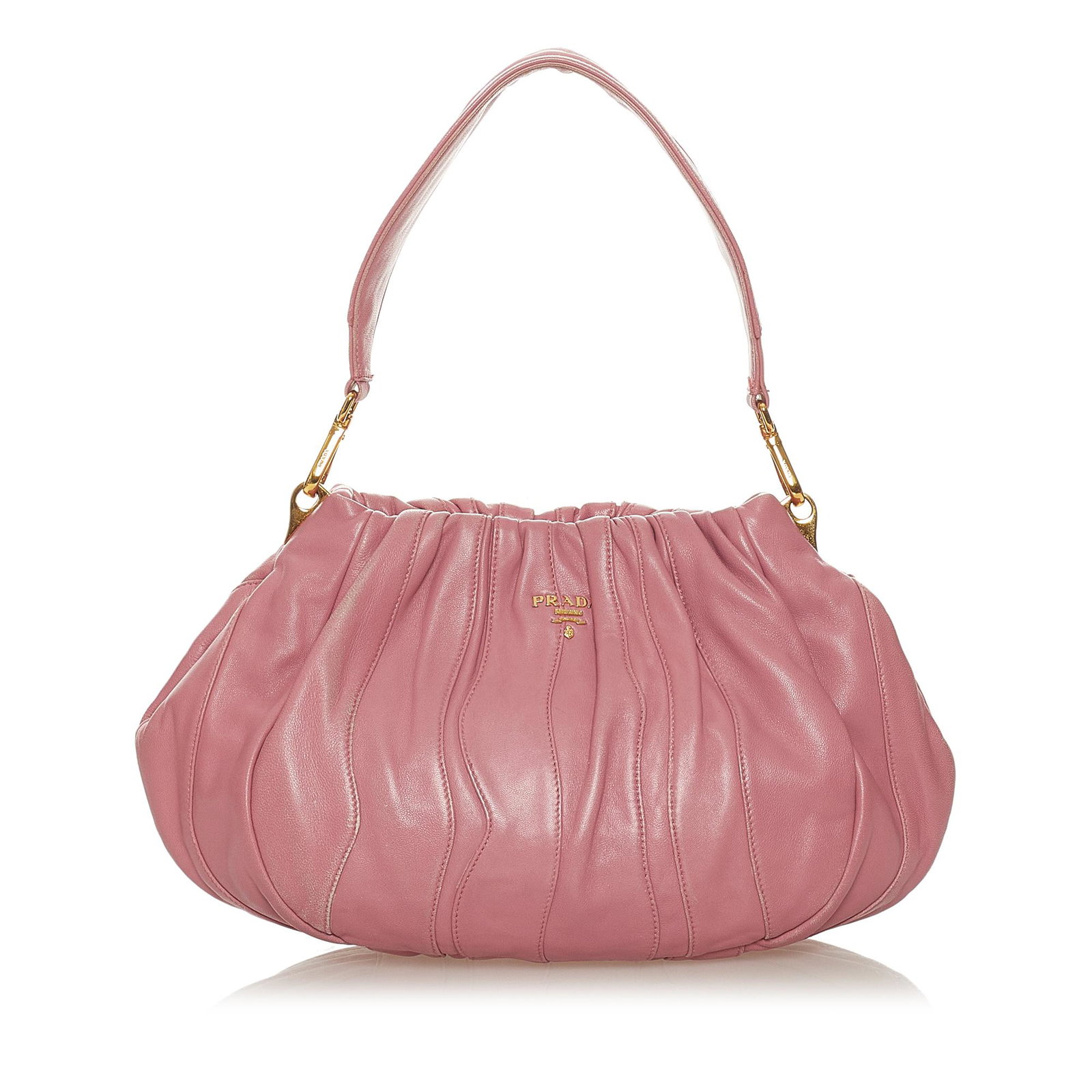 Prada Vitello Daino Shoulder Bag: Prada Vitello Daino Shoulder Bag This shoulder bag features a leather body a flat strap a top zip closure and interior zip and slip pockets. Brand: Prada Model: Vitello Daino Shoulder Bag Origin: Ital