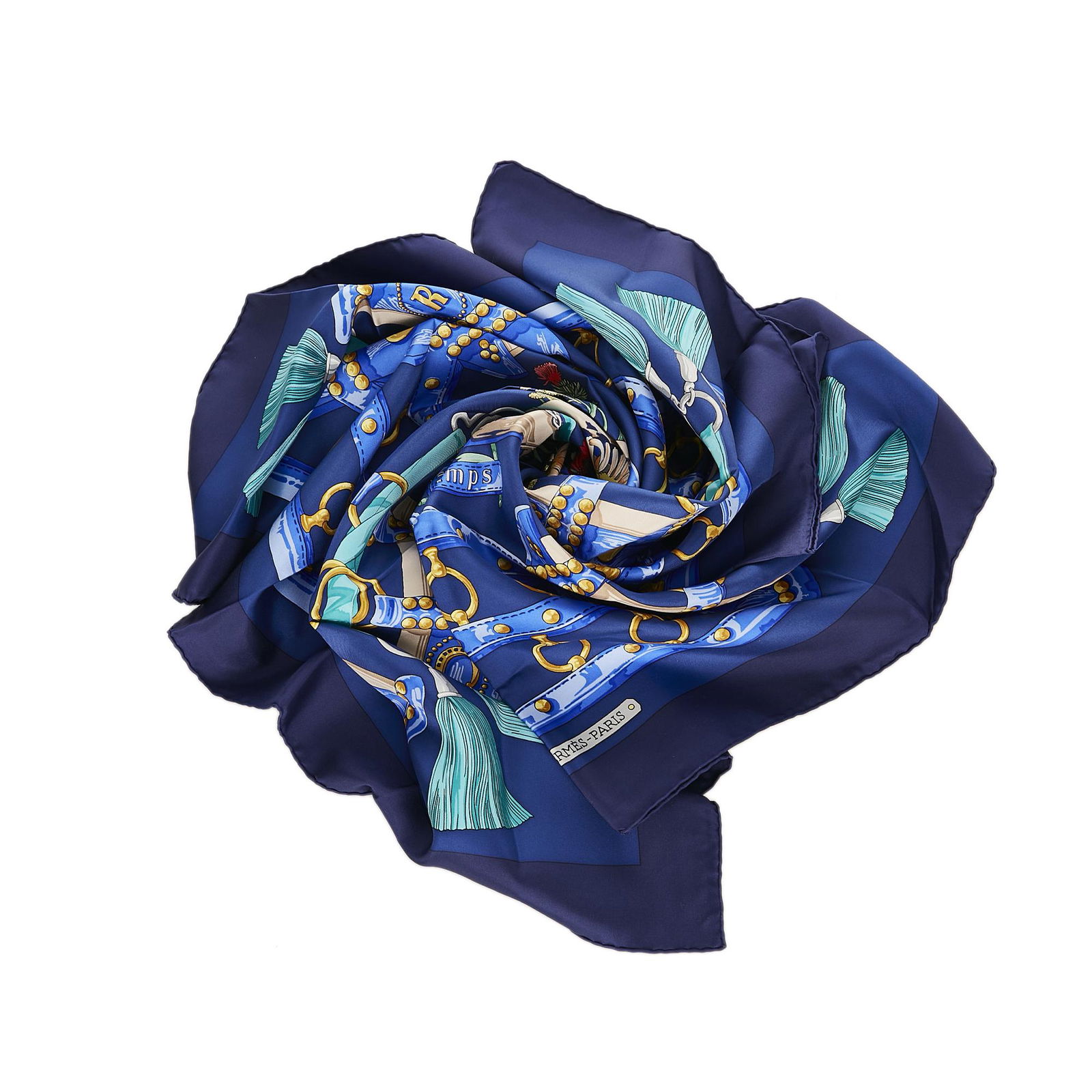 Hermes Aux Champs Silk Scarf: Hermes Aux Champs Silk Scarf This scarf features a print on 100% silk. Brand: Hermes Model: Aux Champs Silk Scarf Origin: France Category: Accessories Color: Blue Style: Others Material: Fabric Condit